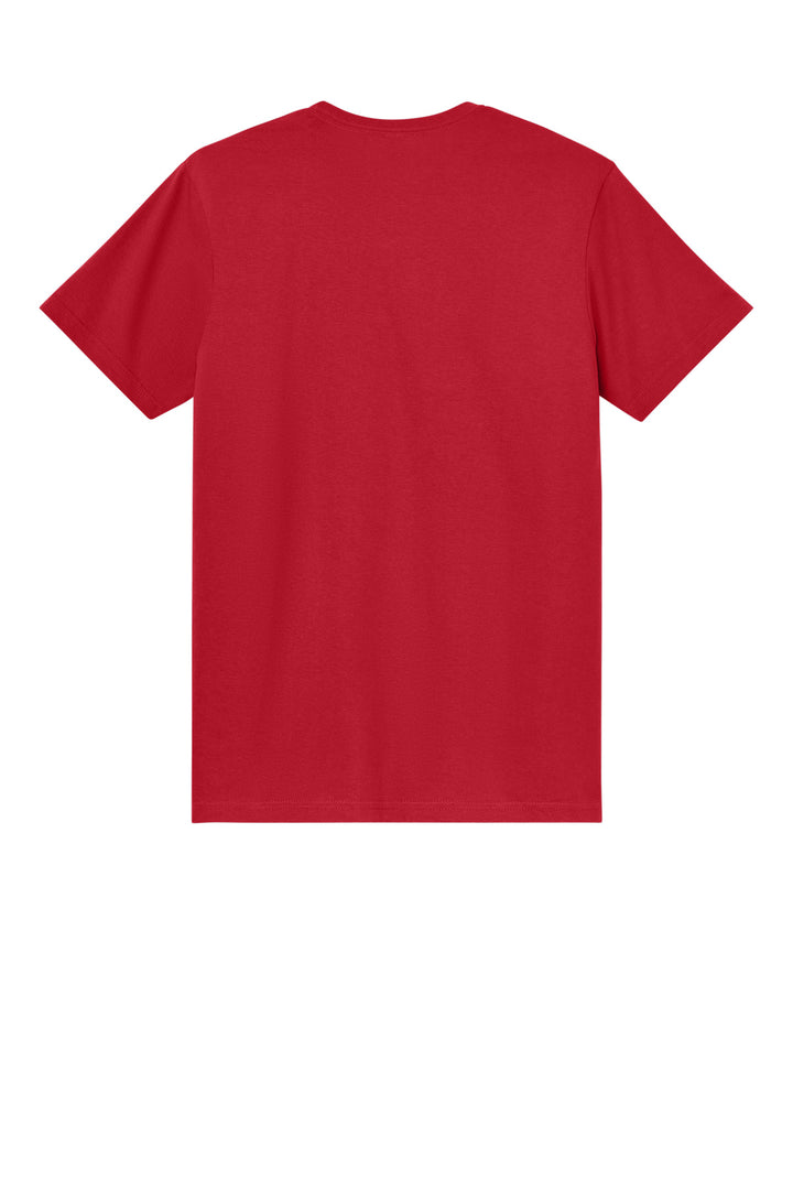 Rear View of Red Gildan Light Cotton Tee 3000