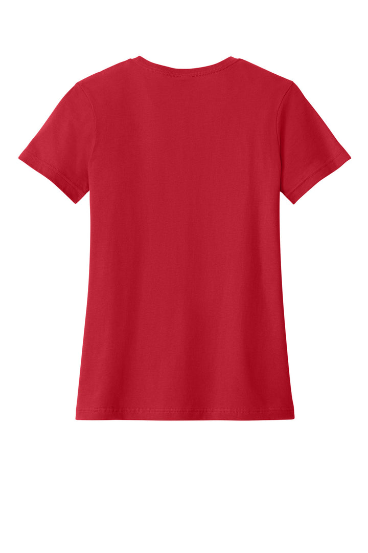 Rear View of Red Gildan Softstyle Women's T-Shirt. 64000L