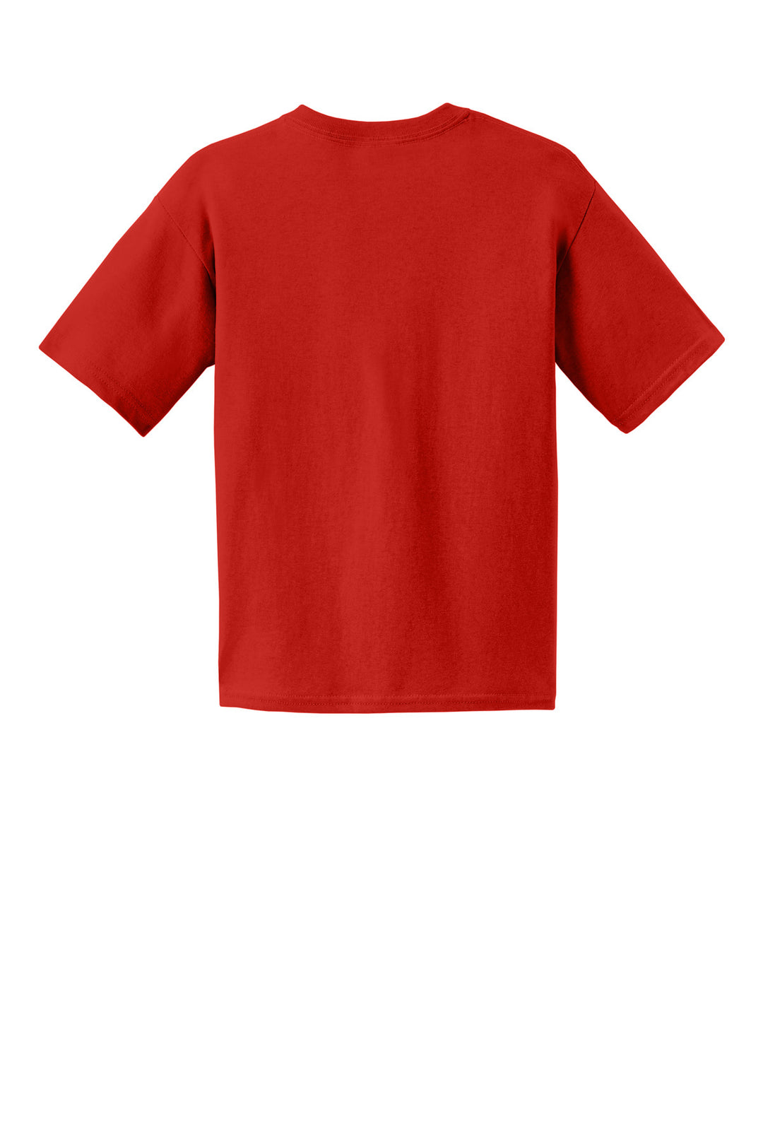 Rear View of Red Gildan - Youth Ultra Cotton 100% US Cotton T-Shirt. 2000B