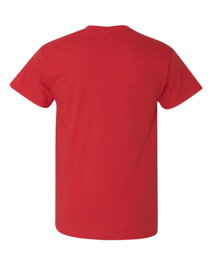 Rear View of Red Heavy Cotton™ Pocket T-Shirt - 5300