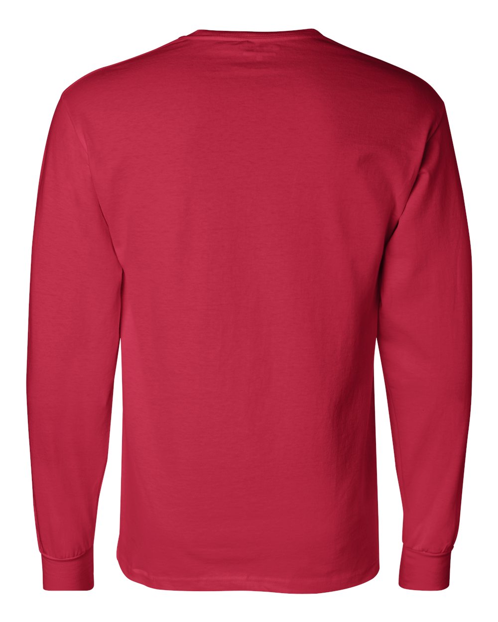 Rear View of Red Long Sleeve T-Shirt - CC8C