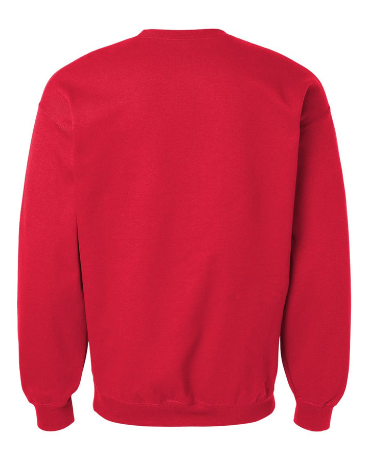 Rear View of Red Softstyle® Midweight Crewneck Sweatshirt - SF000