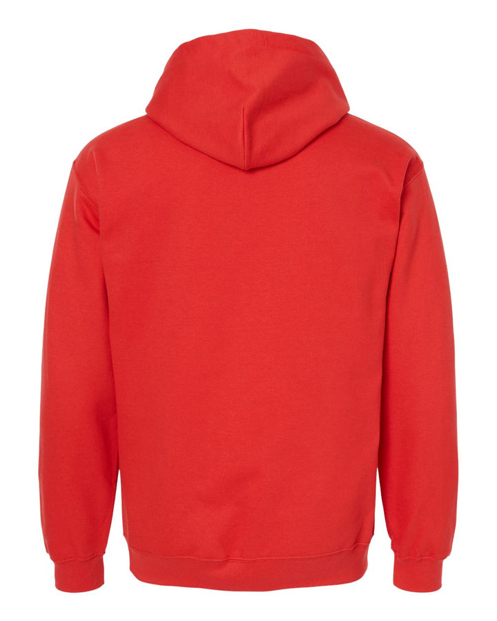 Rear View of Red Softstyle® Midweight Hooded Sweatshirt - SF500