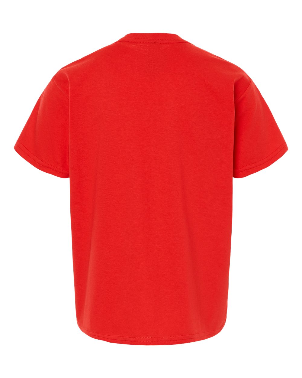 Rear View of Red Softstyle® Youth T-Shirt - 64000B