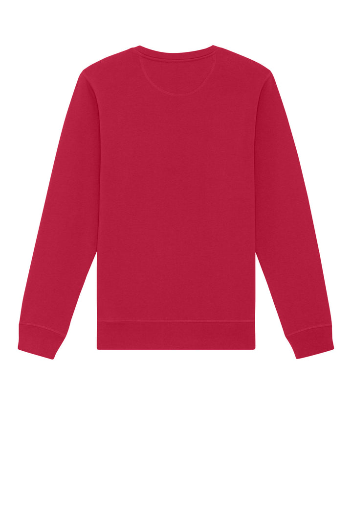 Rear View of Red Stanley/Stella Unisex Roller Crewneck Sweatshirt SXU010