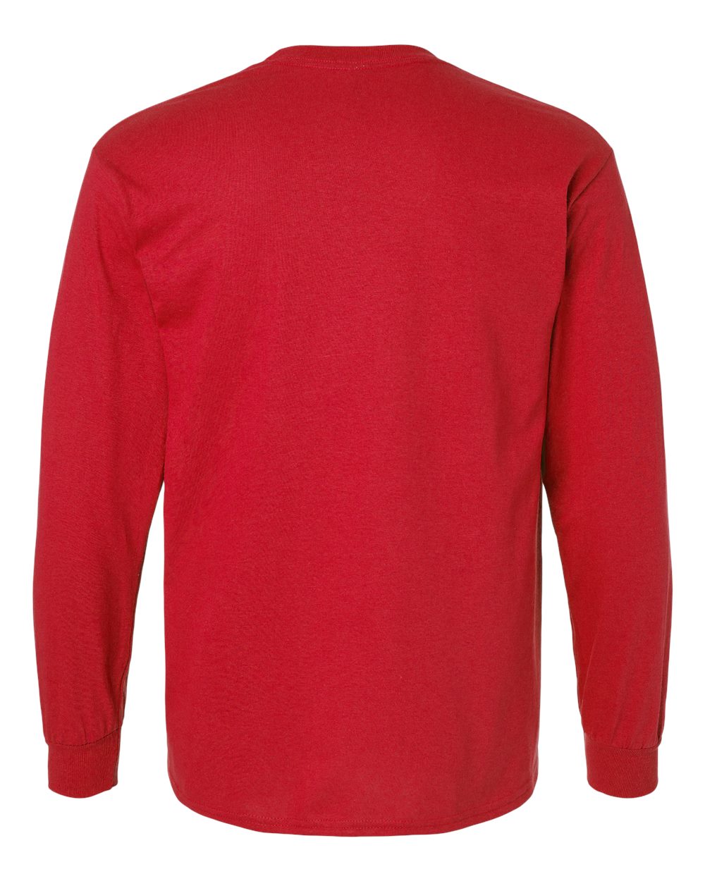 Rear View of Red Ultra Cotton® Long Sleeve T-Shirt - 2400