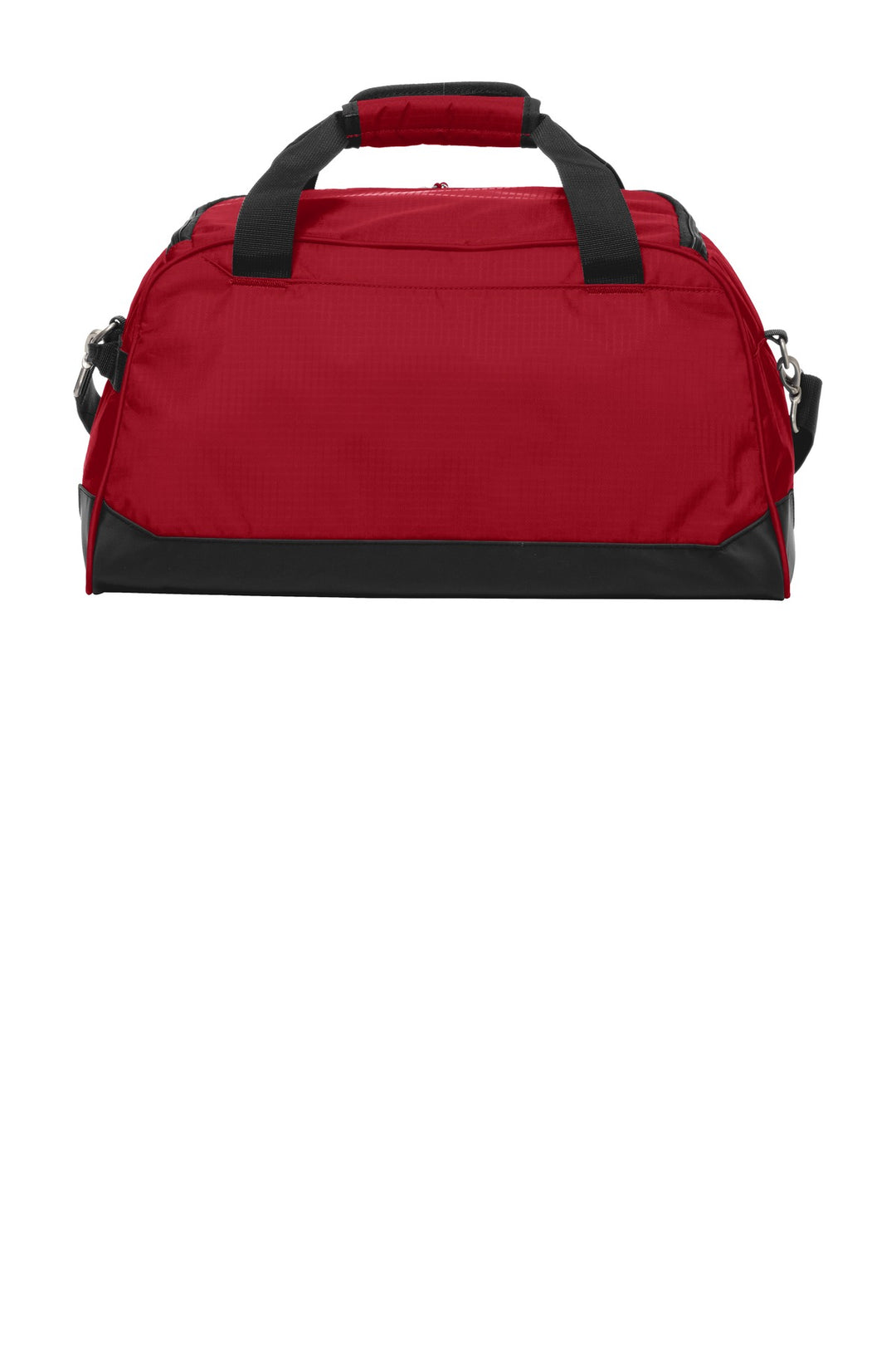 Rear View of Ripped Red/Blk OGIO Breakaway Duffel. 411095