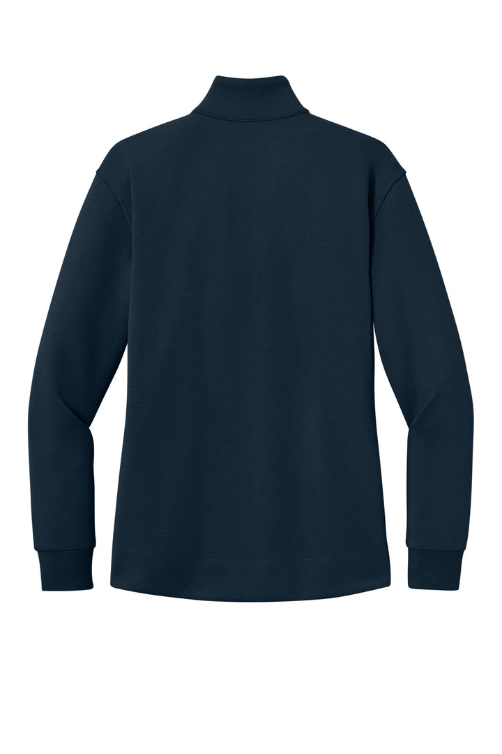 Rear View of RiverBlNv Port Authority Women's Wearever Signature Double Pique 1/4-Zip LK210