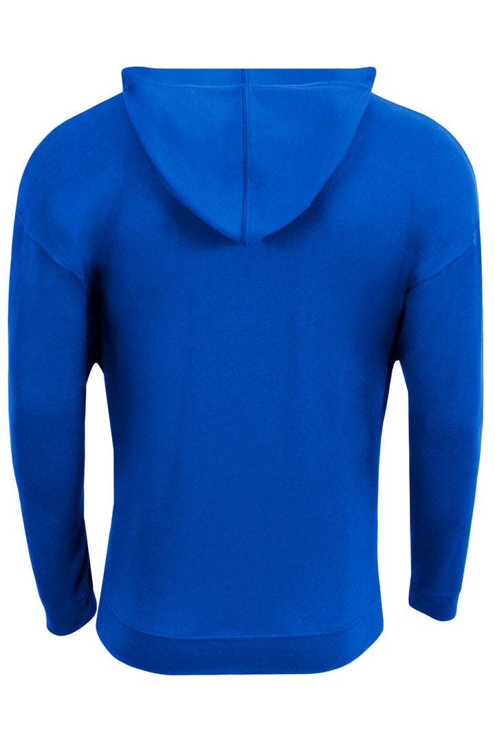 Rear View of Royal A4 Softek Long Sleeve Hooded Tee A4N3528