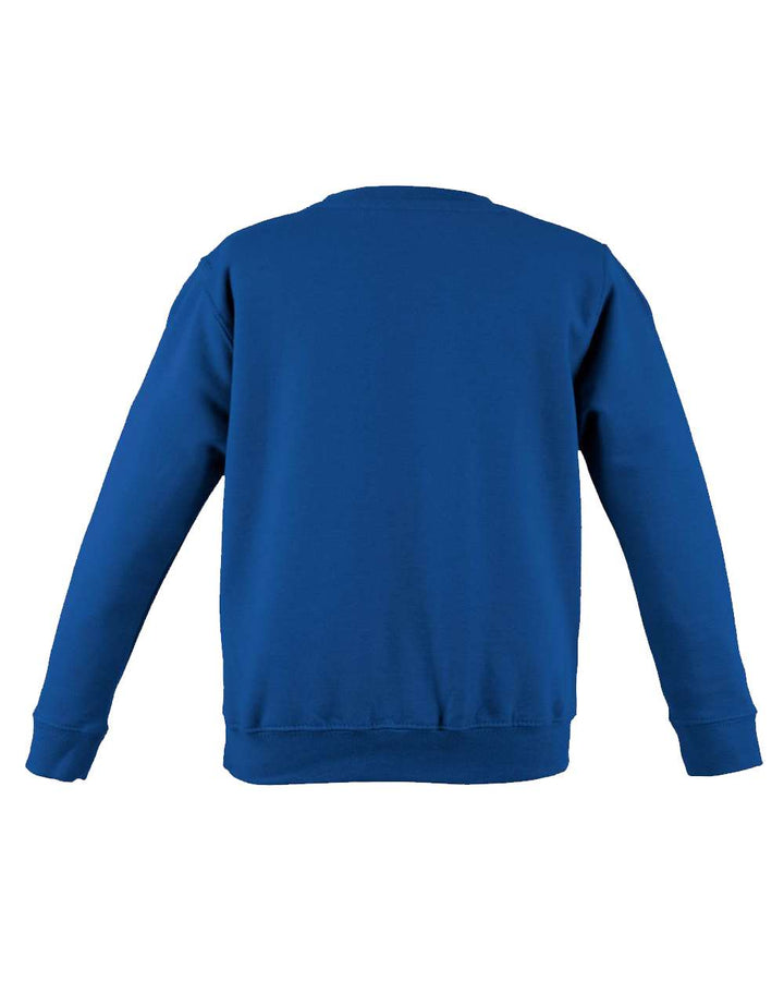 Rear View of Royal Blue College Crewneck Sweatshirt - JHA030