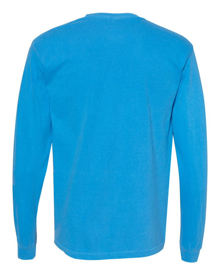 Rear View of Royal Caribe Garment-Dyed Heavyweight Long Sleeve T-Shirt - 6014