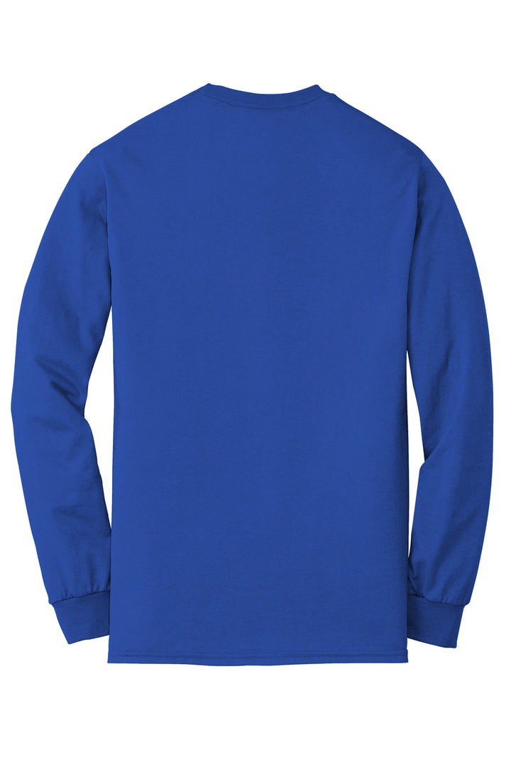 Rear View of Royal Gildan - DryBlend 50 Cotton/50 Poly Long Sleeve T-Shirt. 8400