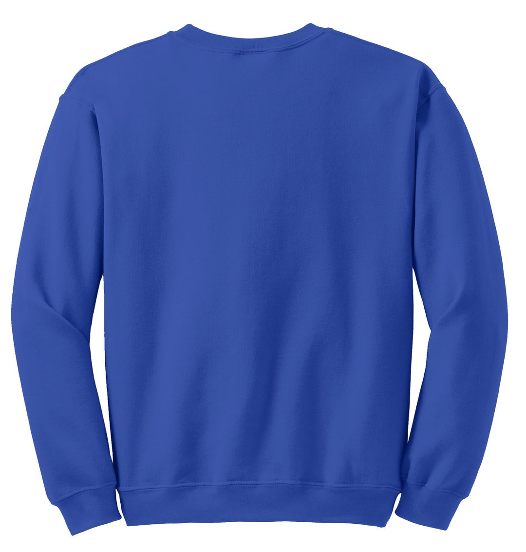 Rear View of Royal Gildan Heavy Blend Crewneck Sweatshirt. 18000