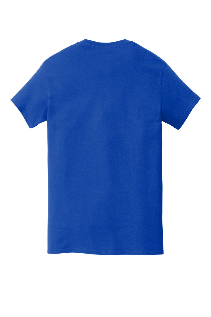 Rear View of Royal Gildan Heavy Cotton 100% Cotton Pocket T-Shirt. 5300