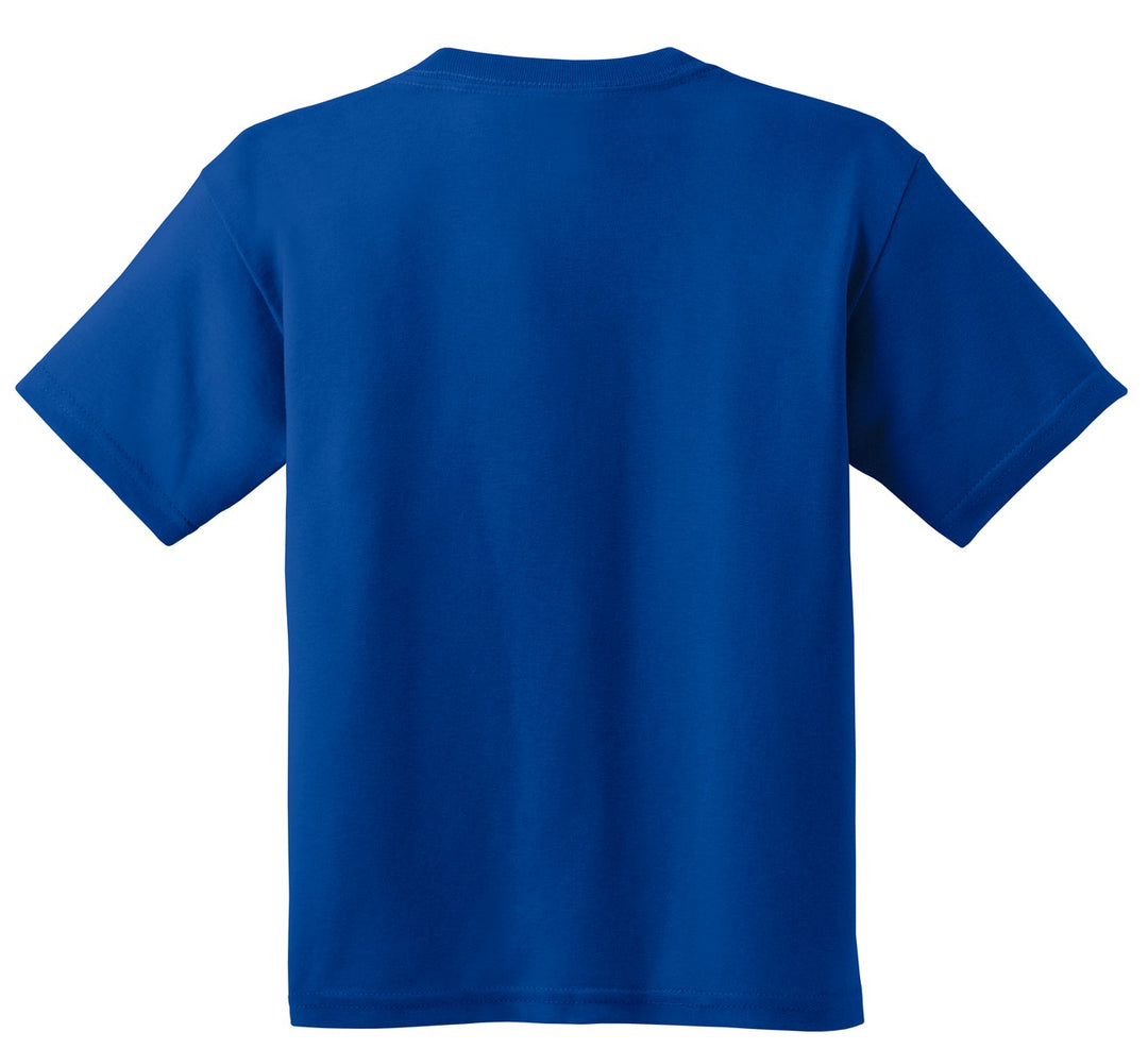 Rear View of Royal Gildan - Youth Heavy Cotton 100% Cotton T-Shirt. 5000B