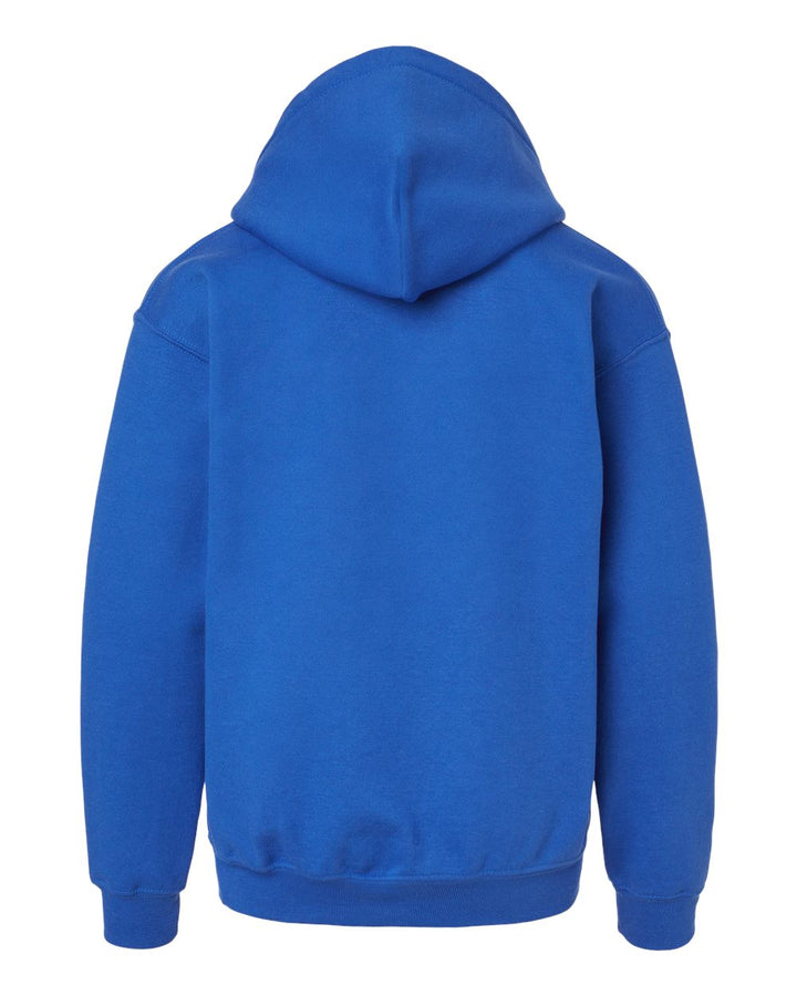 Rear View of Royal Heavy Blend™ Youth Hooded Sweatshirt - 18500B