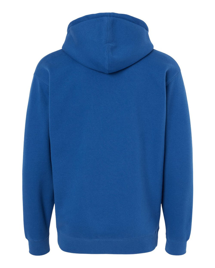 Rear View of Royal Heavyweight Hooded Sweatshirt - IND4000