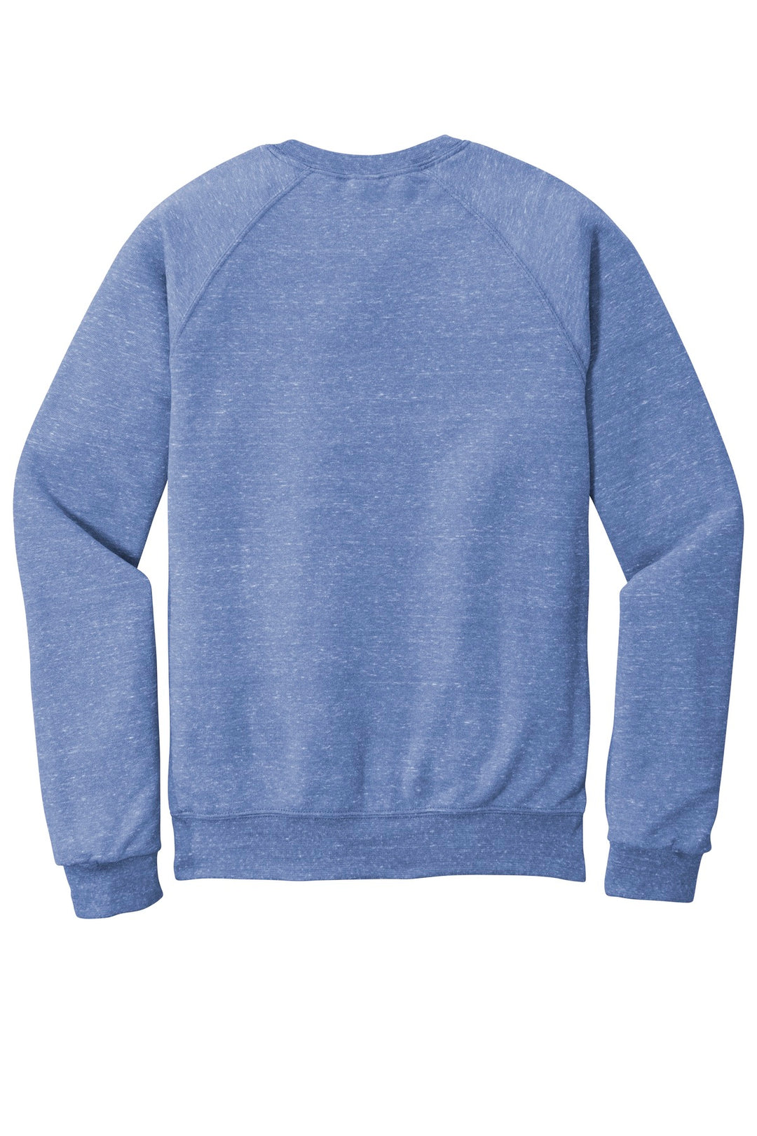 Rear View of Royal Jerzees Snow Heather French Terry Raglan Crew 91M