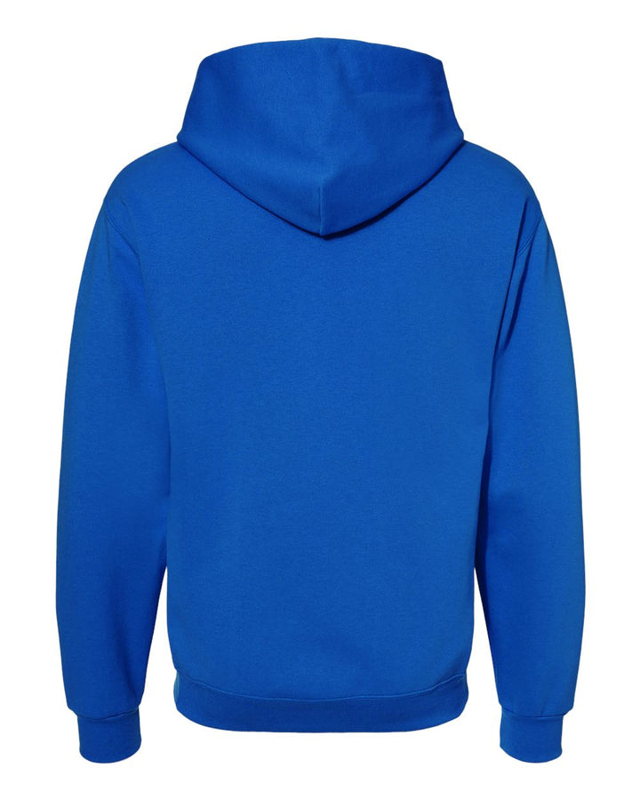 Rear View of Royal NuBlend® Hooded Sweatshirt - 996MR