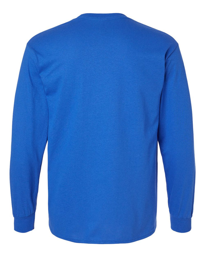Rear View of Royal Ultra Cotton® Long Sleeve T-Shirt - 2400