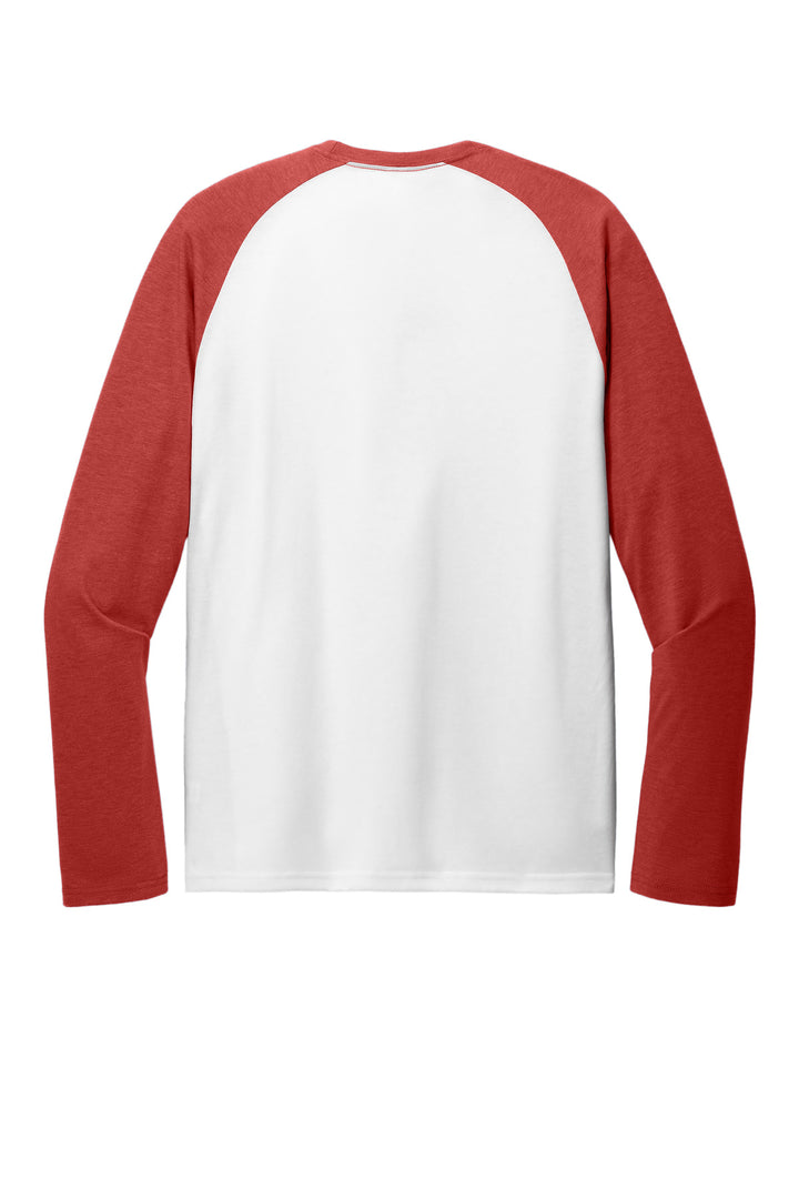 Rear View of RseUpR/BtW Allmade Unisex Tri-Blend Long Sleeve Colorblock Raglan AL6009