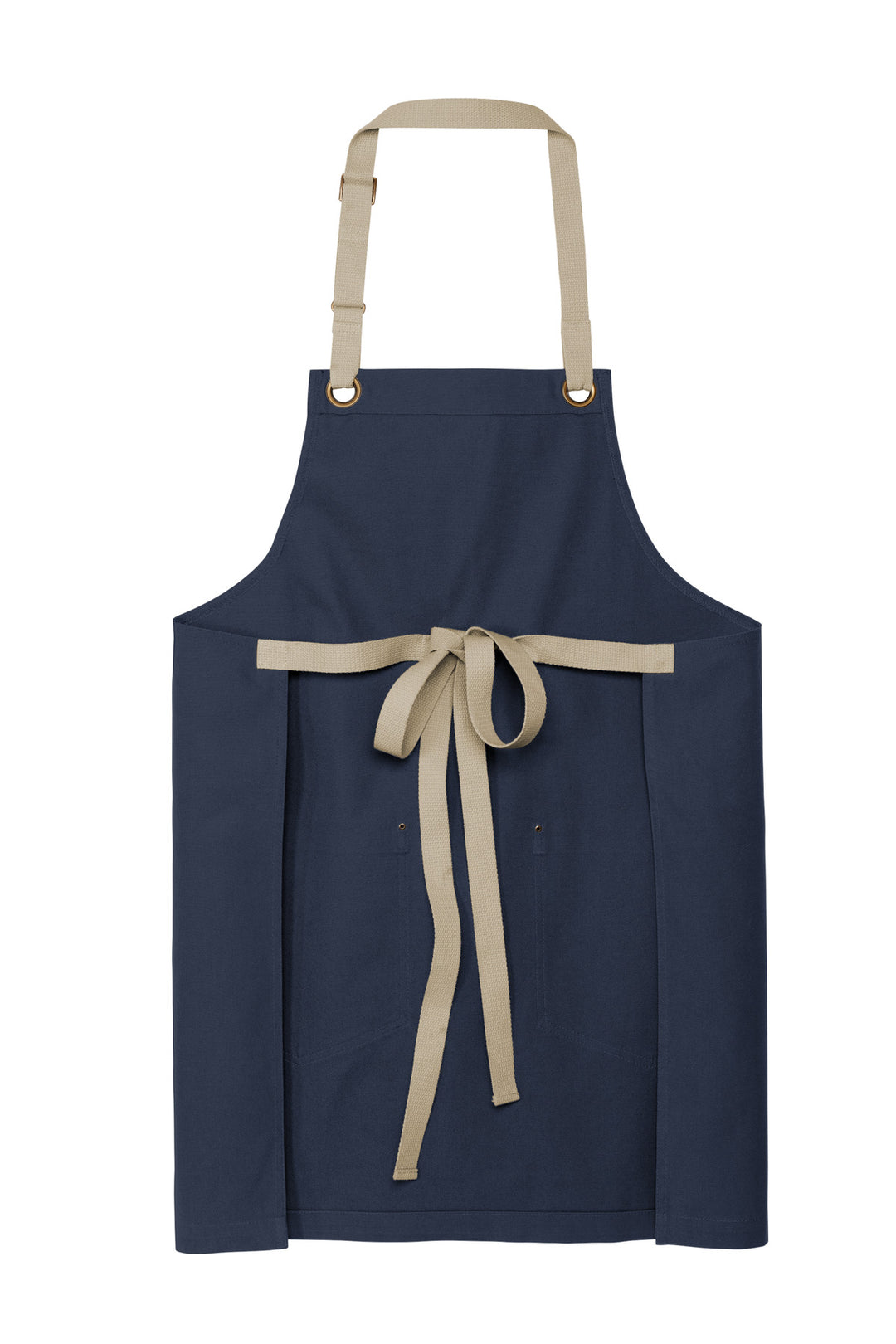 Rear View of RvBlNv/Stn Port Authority Canvas Full-Length Two-Pocket Apron A815