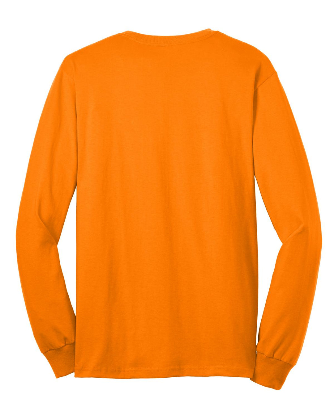Rear View of S Orange Gildan - Ultra Cotton 100% US Cotton Long Sleeve T-Shirt with Pocket. 2410