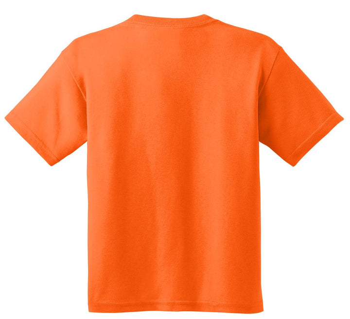 Rear View of S Orange Gildan - Youth Heavy Cotton 100% Cotton T-Shirt. 5000B