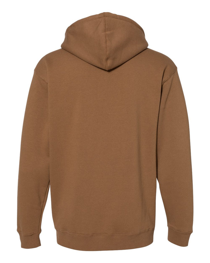 Rear View of Saddle Heavyweight Hooded Sweatshirt - IND4000