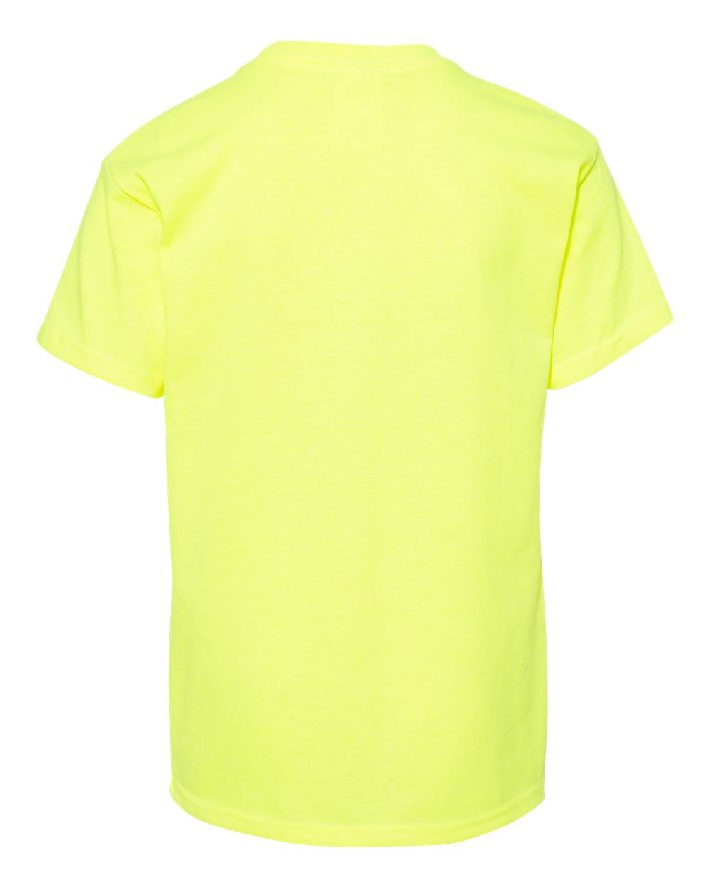 Rear View of Safety Green Ecosmart™ Youth T-Shirt - 5370