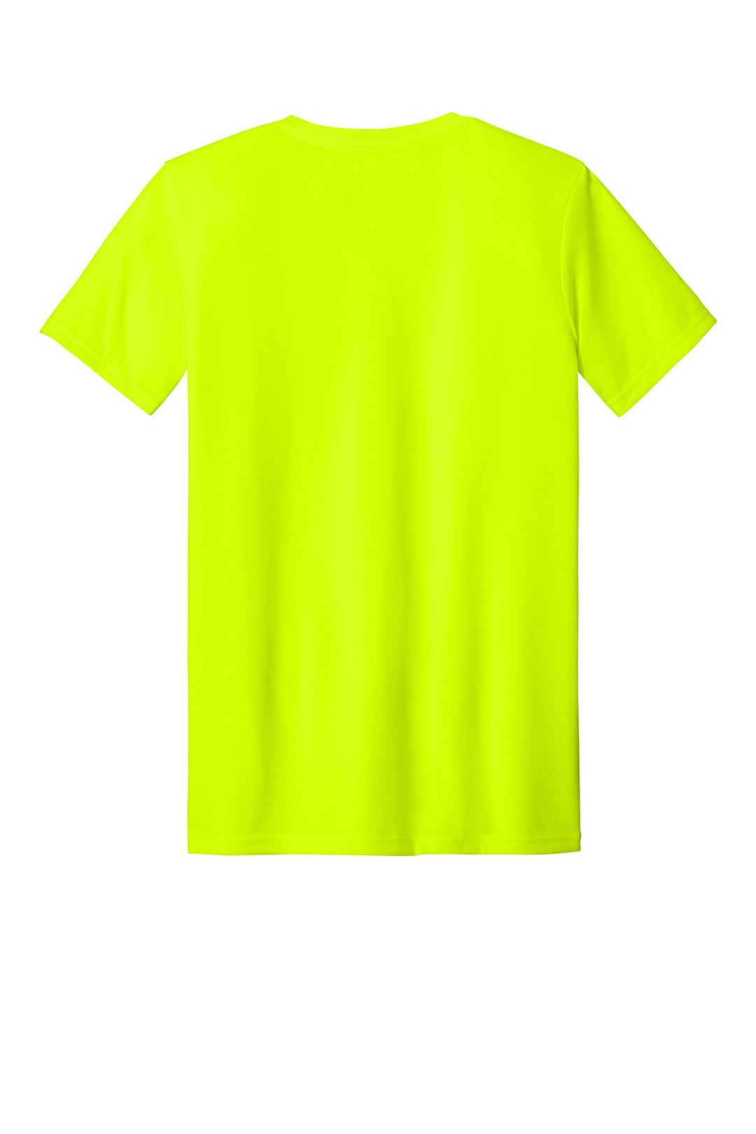 Rear View of Safety Green Gildan Gildan Performance T-Shirt. 42000