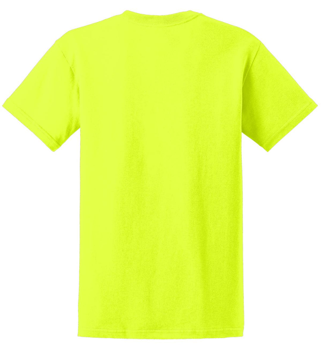 Rear View of Safety Green Gildan - Ultra Cotton 100% US Cotton T-Shirt. 2000