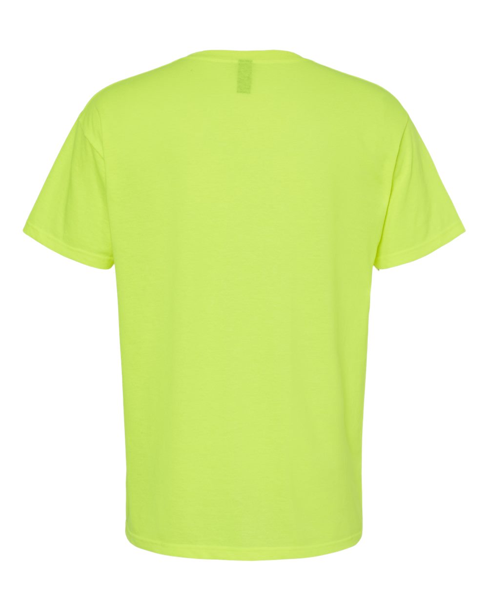 Rear View of Safety Green Gold Soft Touch T-Shirt - 4800