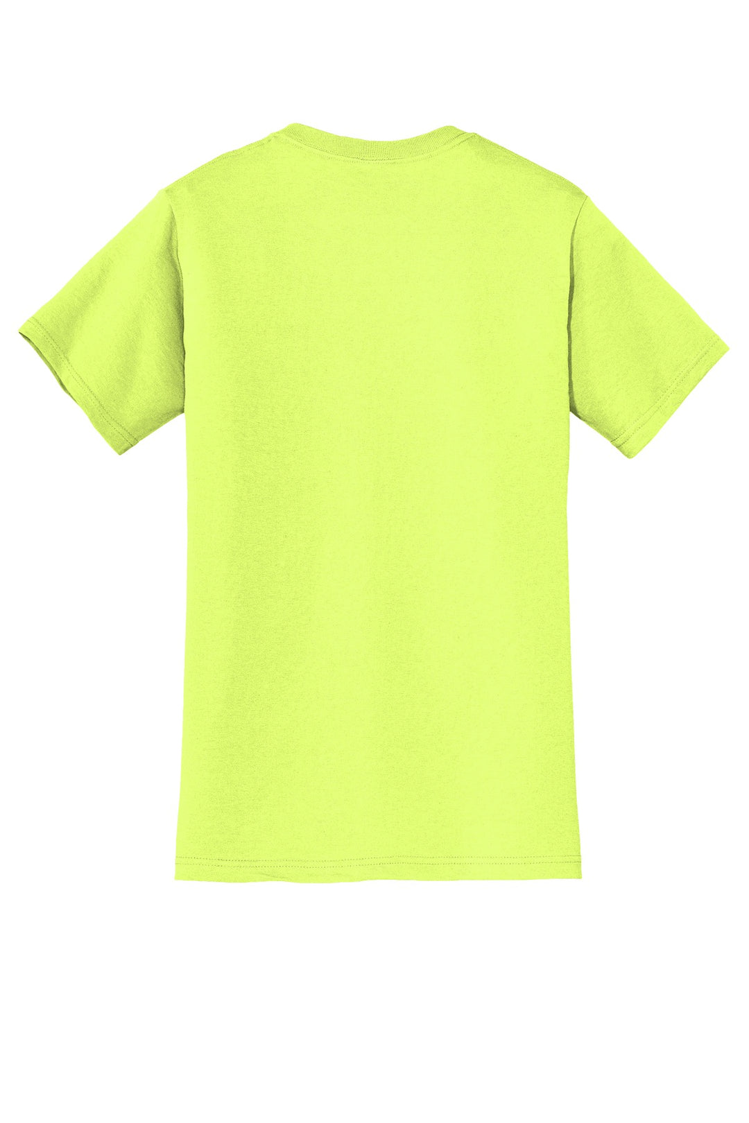 Rear View of Safety Green Jerzees - Dri-Power 50/50 Cotton/Poly Pocket T-Shirt. 29MP