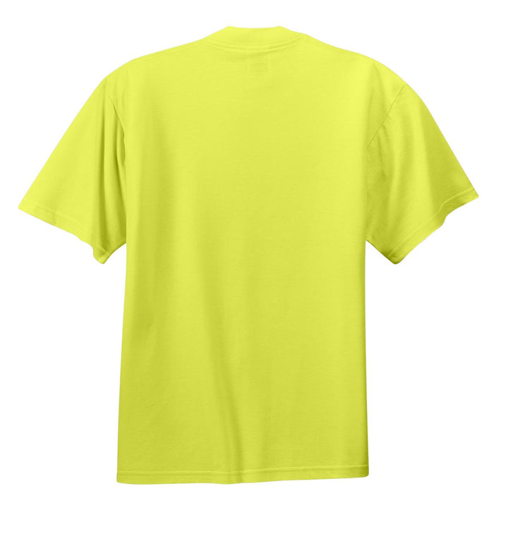 Rear View of Safety Green Jerzees - Dri-Power 50/50 Cotton/Poly T-Shirt. 29M