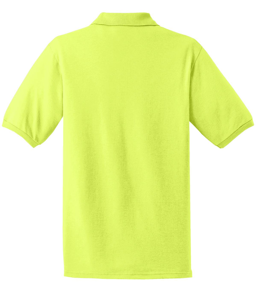 Rear View of Safety Green Jerzees Dri-Power Sport Shirt. 437M