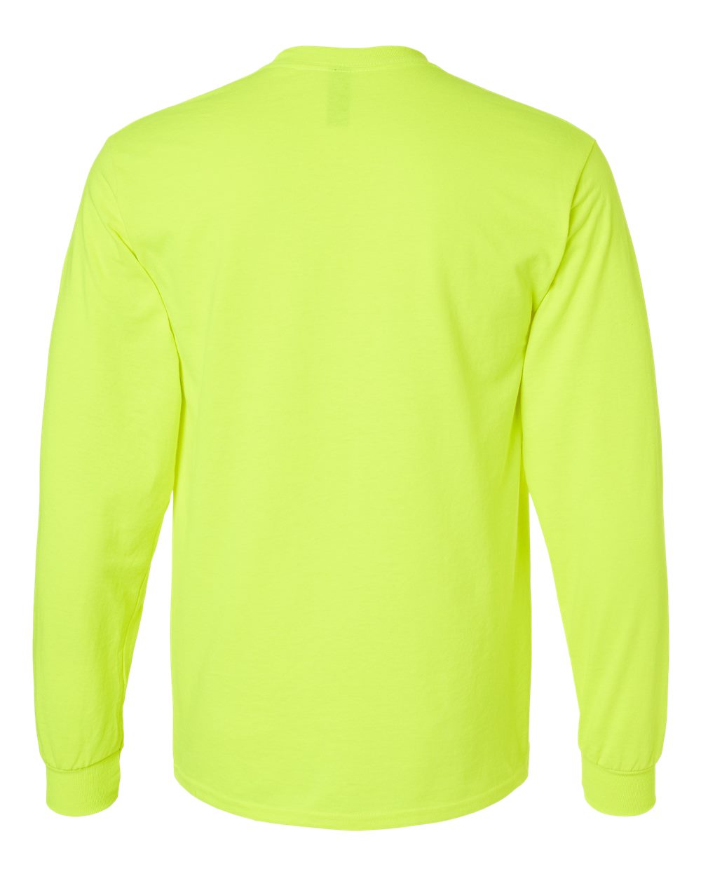 Rear View of Safety Green Ultra Cotton® Long Sleeve T-Shirt - 2400