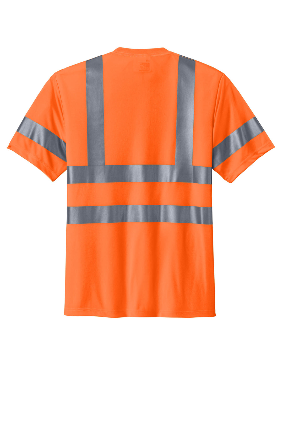 Rear View of Safety Orange CornerStone - ANSI 107 Class 3 Short Sleeve Snag-Resistant Reflective T-Shirt. CS408