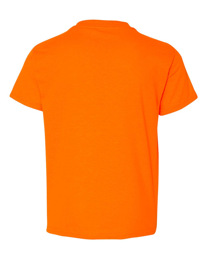 Rear View of Safety Orange DryBlend® Youth T-Shirt - 8000B