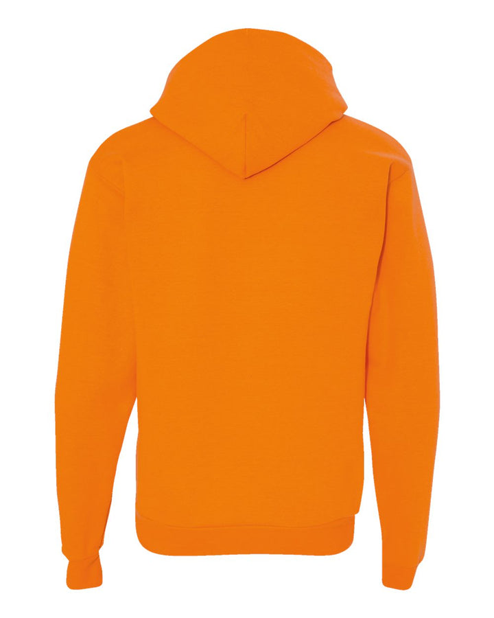 Rear View of Safety Orange Ecosmart® Hooded Sweatshirt - P170