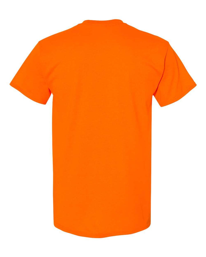 Rear View of Safety Orange Heavy Cotton™ Youth T-Shirt - 5000B