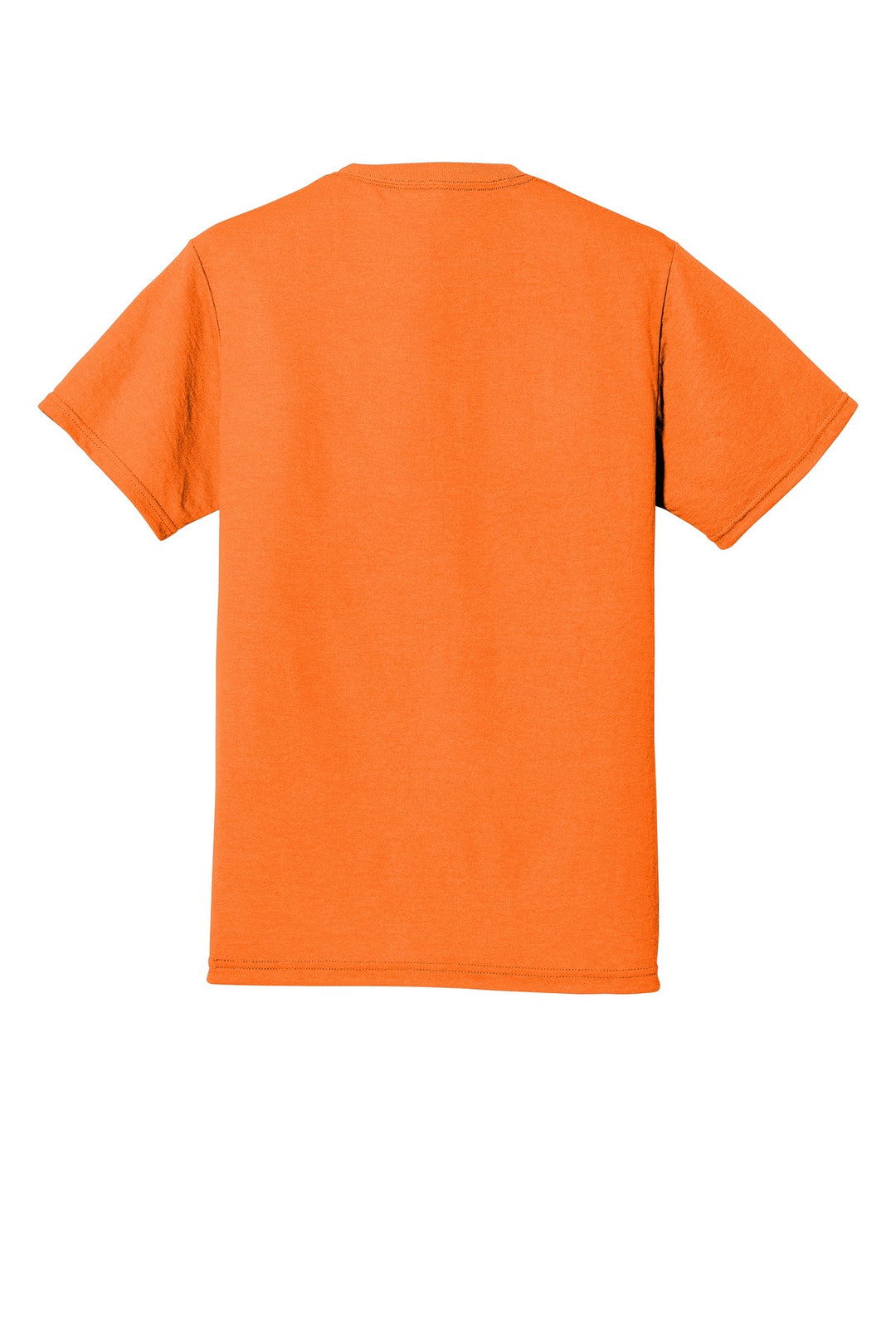 Rear View of Safety Orange Jerzees Dri-Power 100% Polyester T-Shirt. 21M