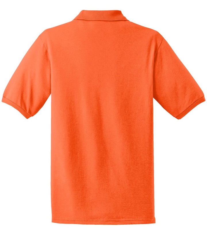 Rear View of Safety Orange Jerzees Dri-Power Sport Shirt. 437M