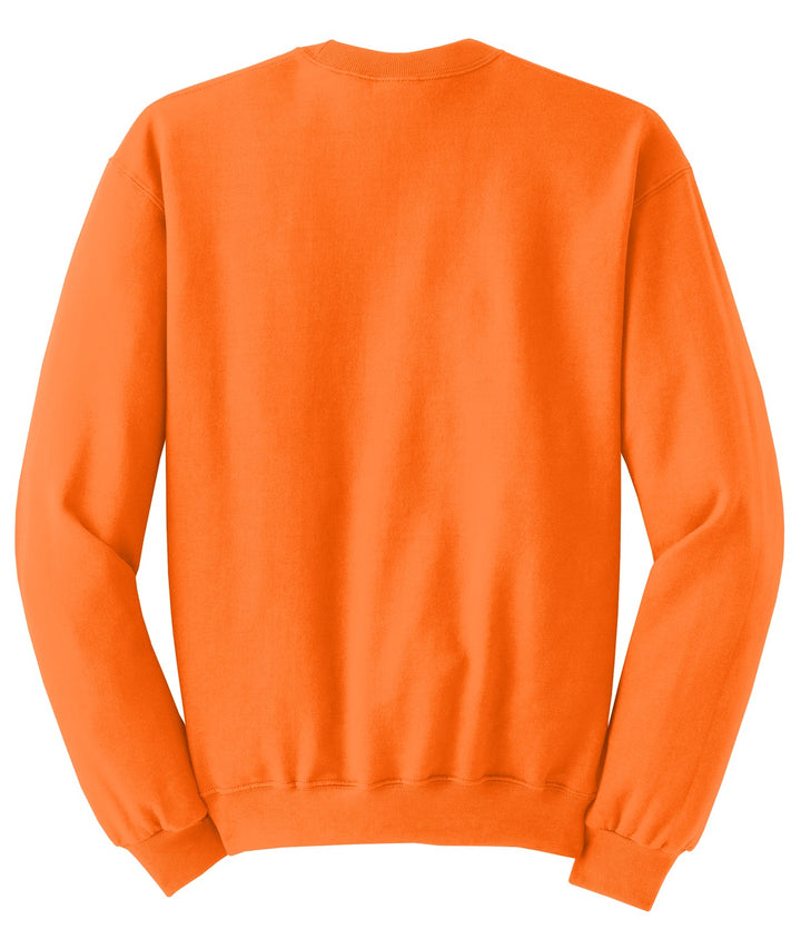 Rear View of Safety Orange Jerzees - NuBlend Crewneck Sweatshirt. 562M