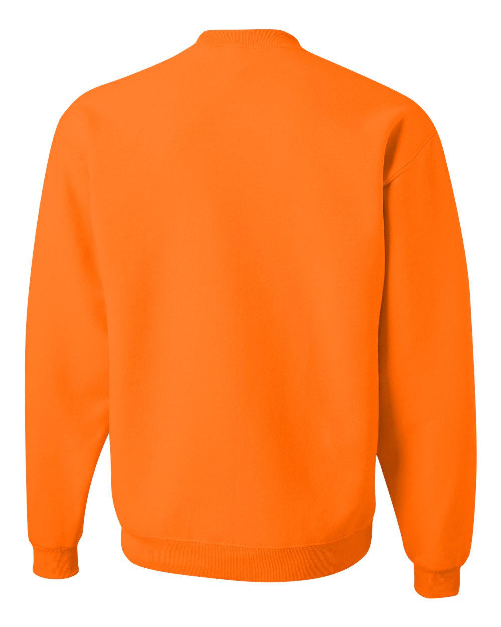 Rear View of Safety Orange NuBlend® Crewneck Sweatshirt - 562MR
