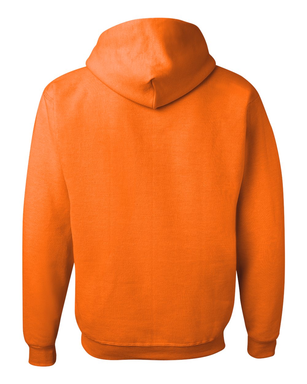 Rear View of Safety Orange NuBlend® Hooded Sweatshirt - 996MR