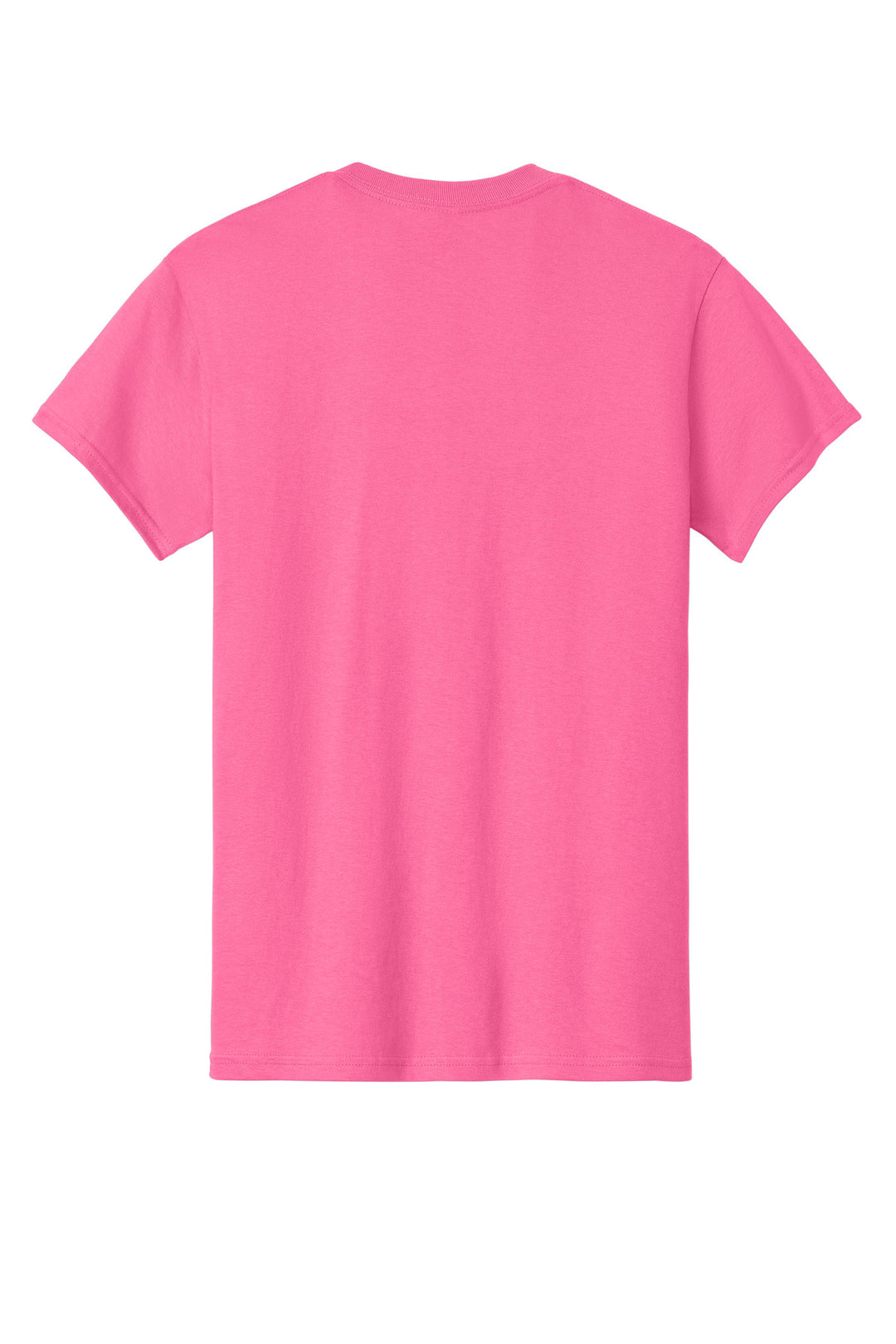 Rear View of Safety Pink Gildan - Heavy Cotton 100% Cotton T-Shirt. 5000