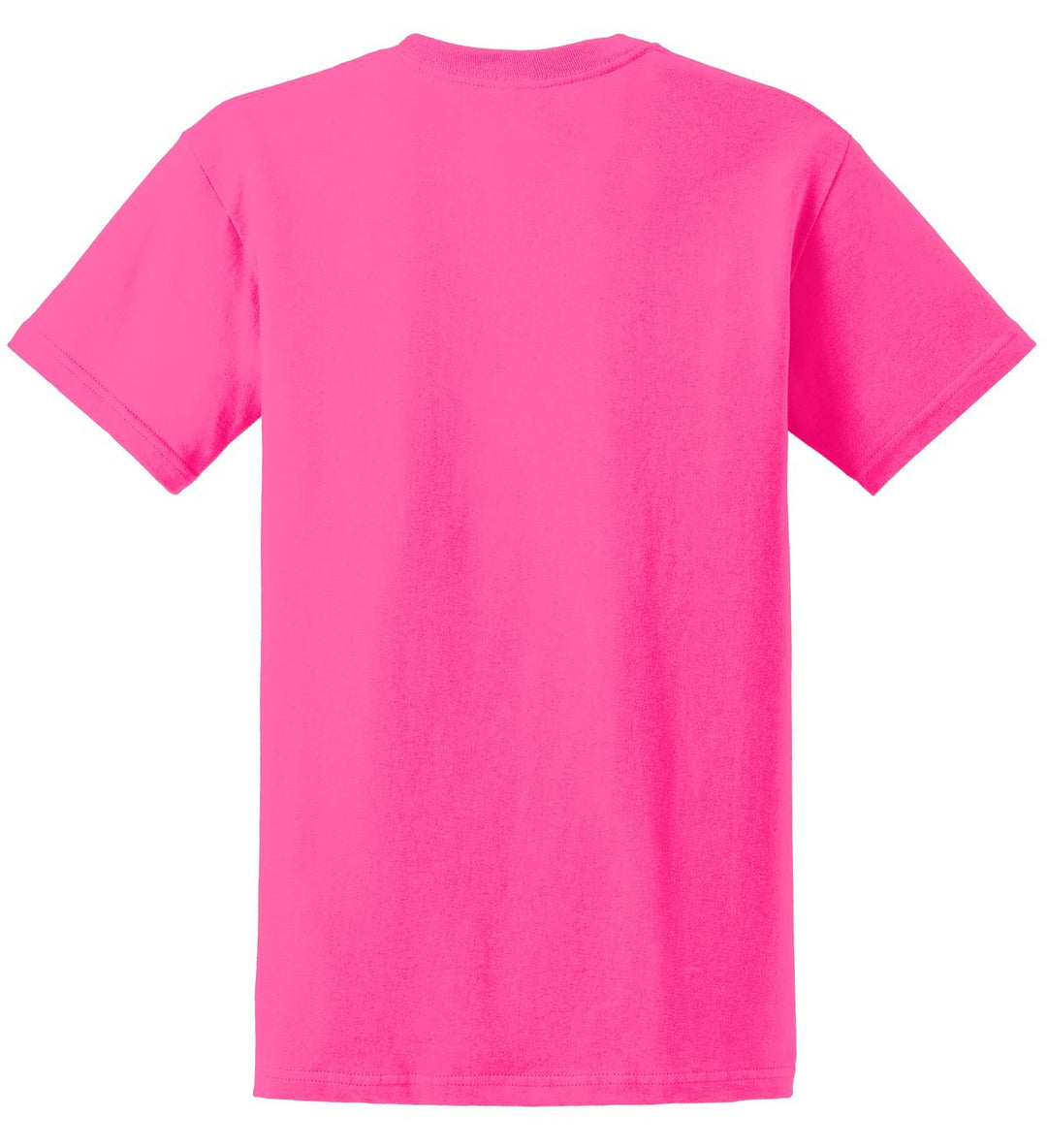 Rear View of Safety Pink Gildan - Ultra Cotton 100% US Cotton T-Shirt. 2000