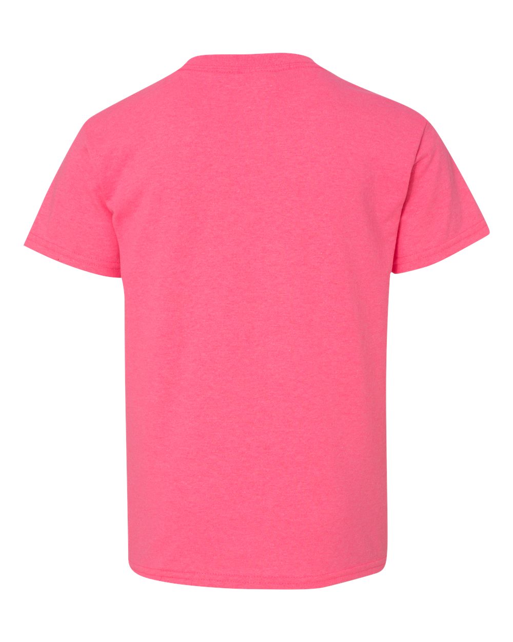 Rear View of Safety Pink Heavy Cotton™ Youth T-Shirt - 5000B
