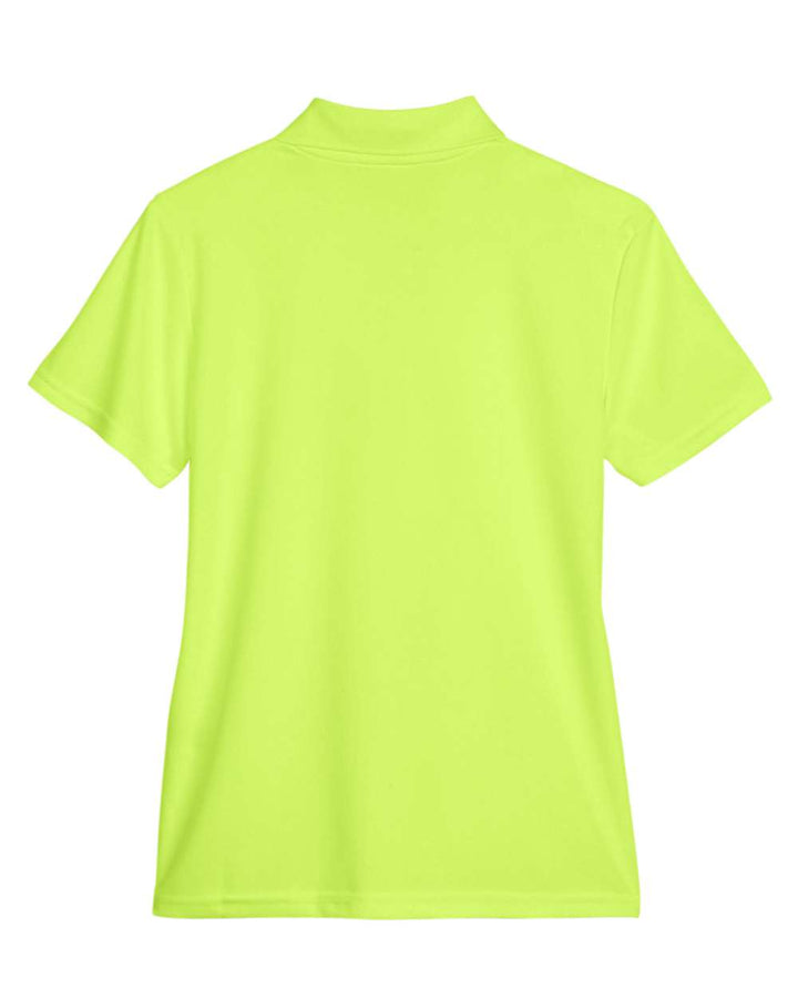 Rear View of Safety Yellow Women's Origin Performance Piqué Polo - 78181